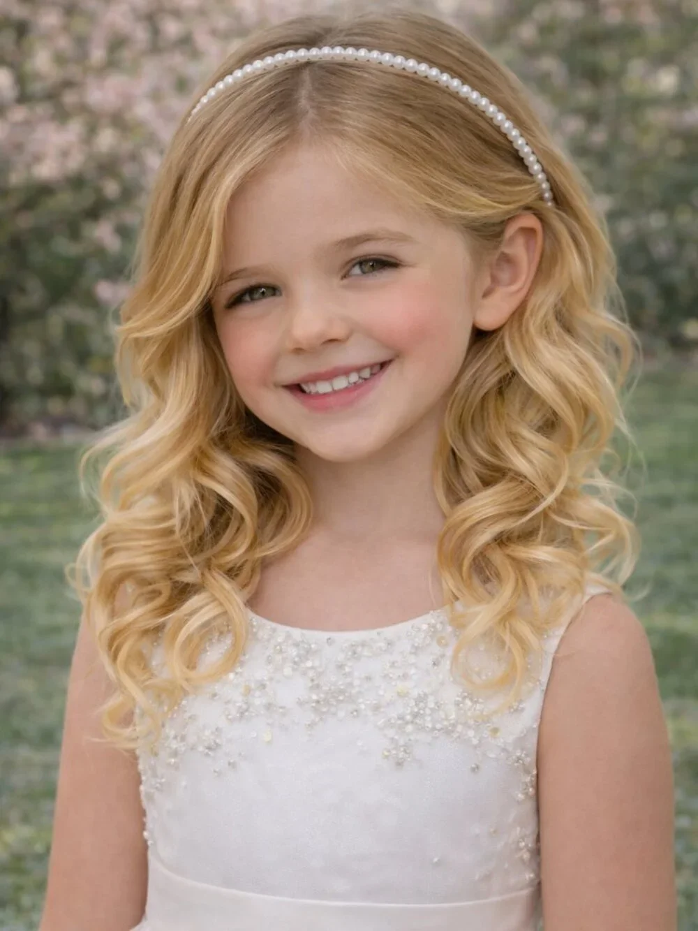 Beautiful Girls Pearl Coverd Hard Headband Flower Girl Communion Easter Birthday